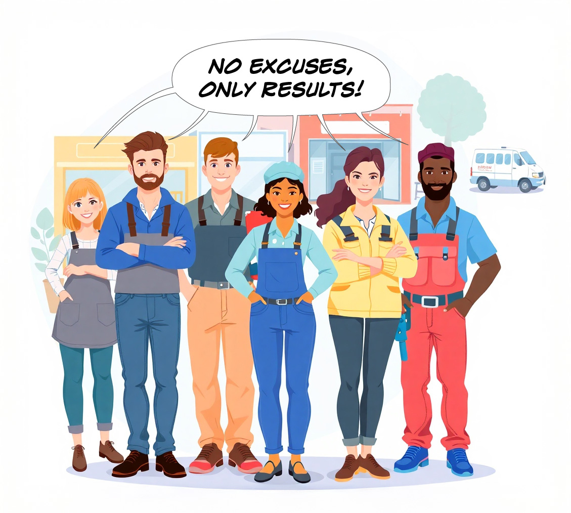 Smiling small business owners